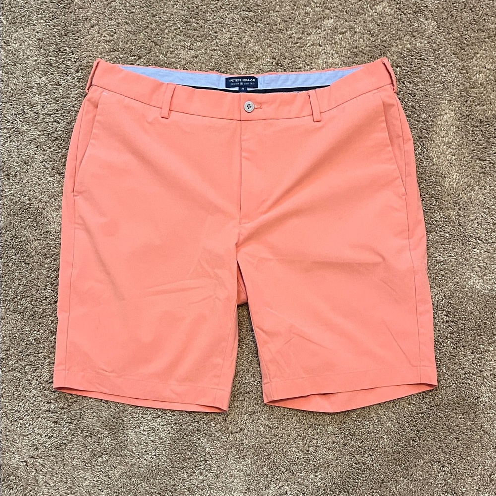 Peter Millar Men's Coral Flat Front Shorts
